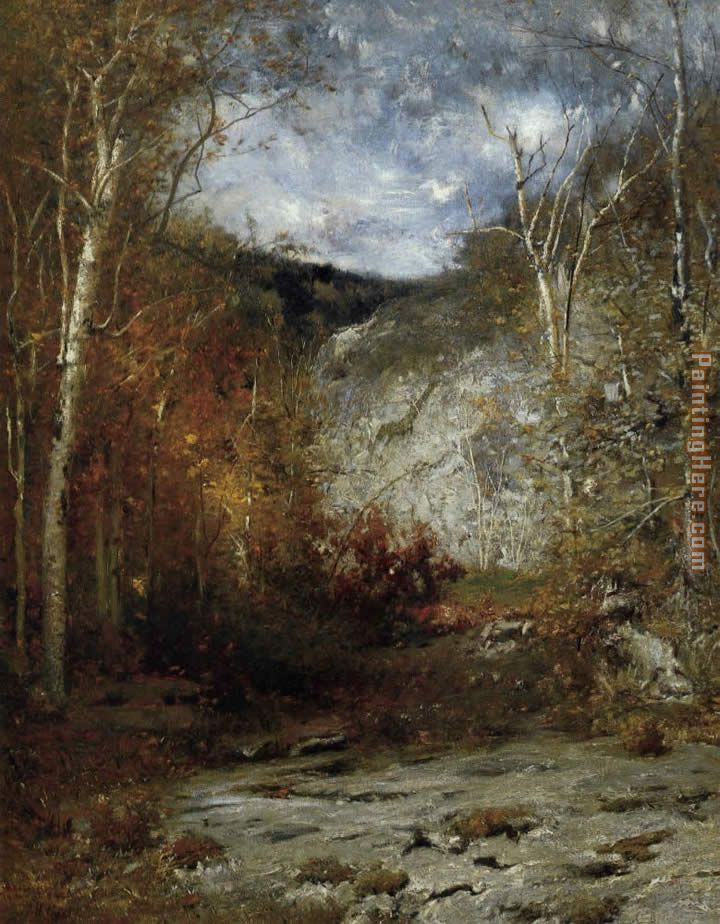 Rocky Ledge_ Adirondacks painting - Alexander Helwig Wyant Rocky Ledge_ Adirondacks art painting